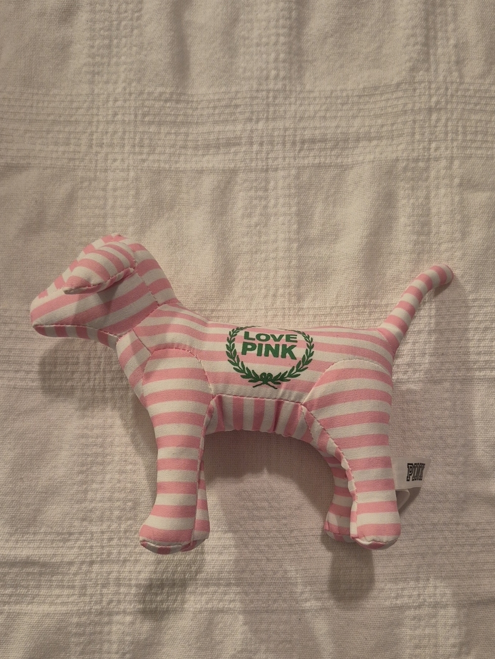Victoria’s Secret PINK pink & white stripe 2022 OG display MINI dog EUC